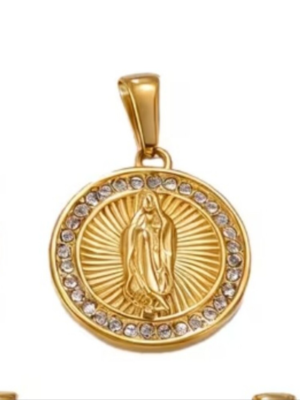 1 Piece Virgin Mary 18K Golden-Plated Pendant-No Chain.